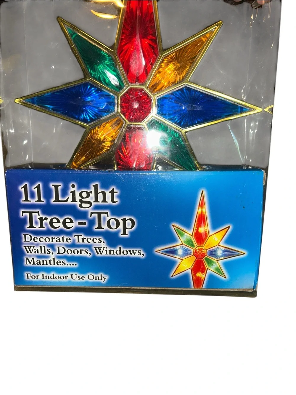 11 light star tree topper double sides with lights